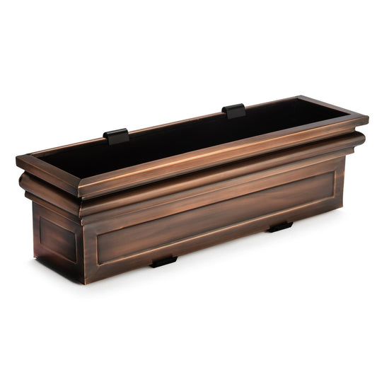 H Potter brand stainless steel window box with antique copper finish