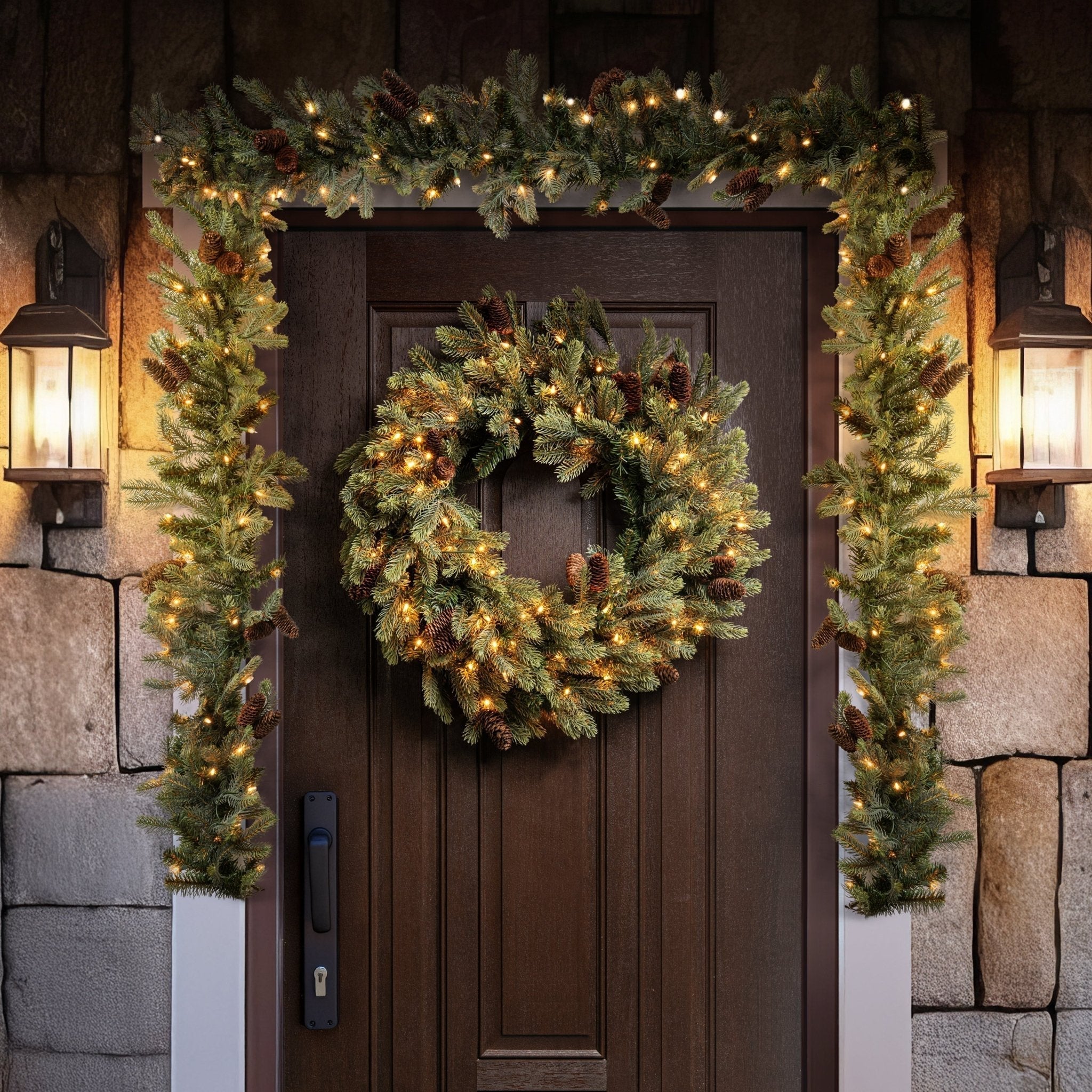 Photo inspiration: Visual Reference: Luxury Outdoor Holiday Decor Wreaths Garlands Built To Last