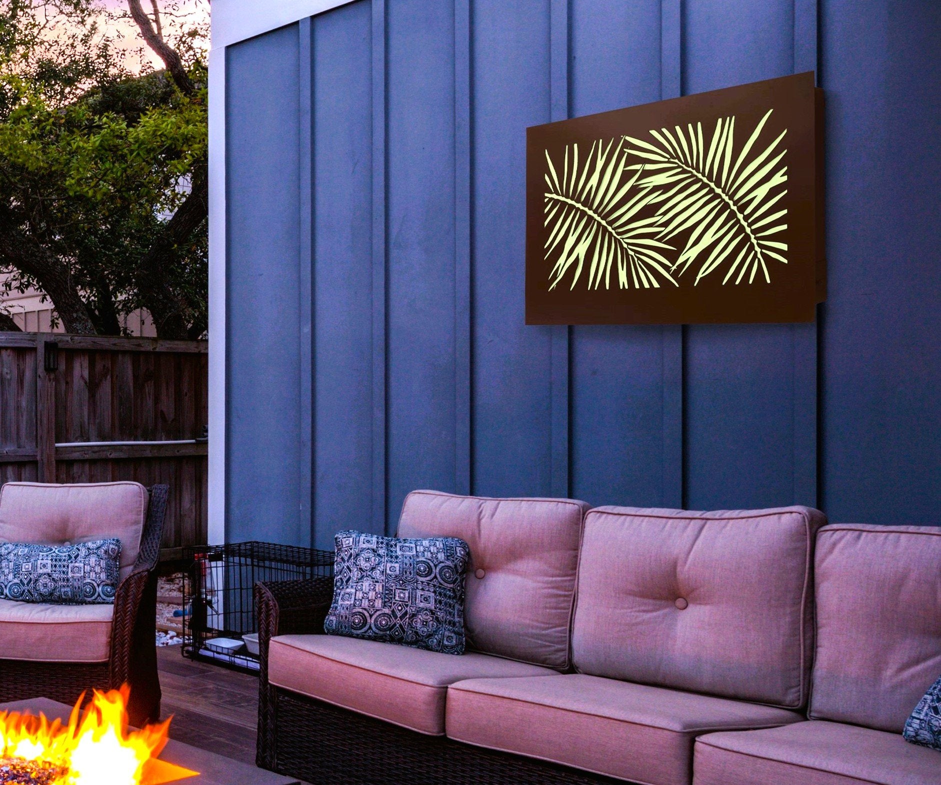 Wall Decor Outdoor Indoor Metal Art with LED Lighting – H Potter