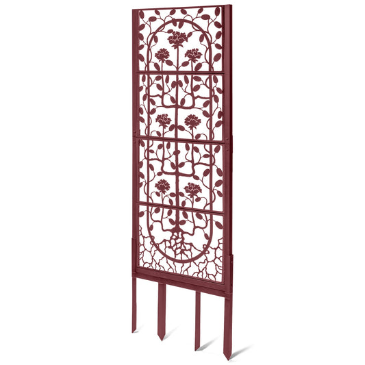 H Potter Garden Trellis Outdoor Privacy Screen for Climbing Plants Large Heavy Duty Metal Backyard Freestanding Ground Spikes