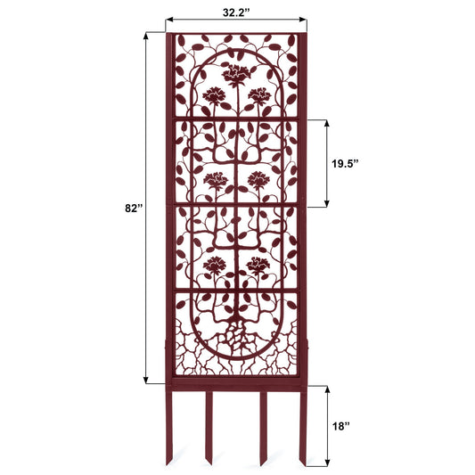 H Potter Garden Trellis Outdoor Privacy Screen for Climbing Plants Large Heavy Duty Metal Backyard Freestanding Ground Spikes