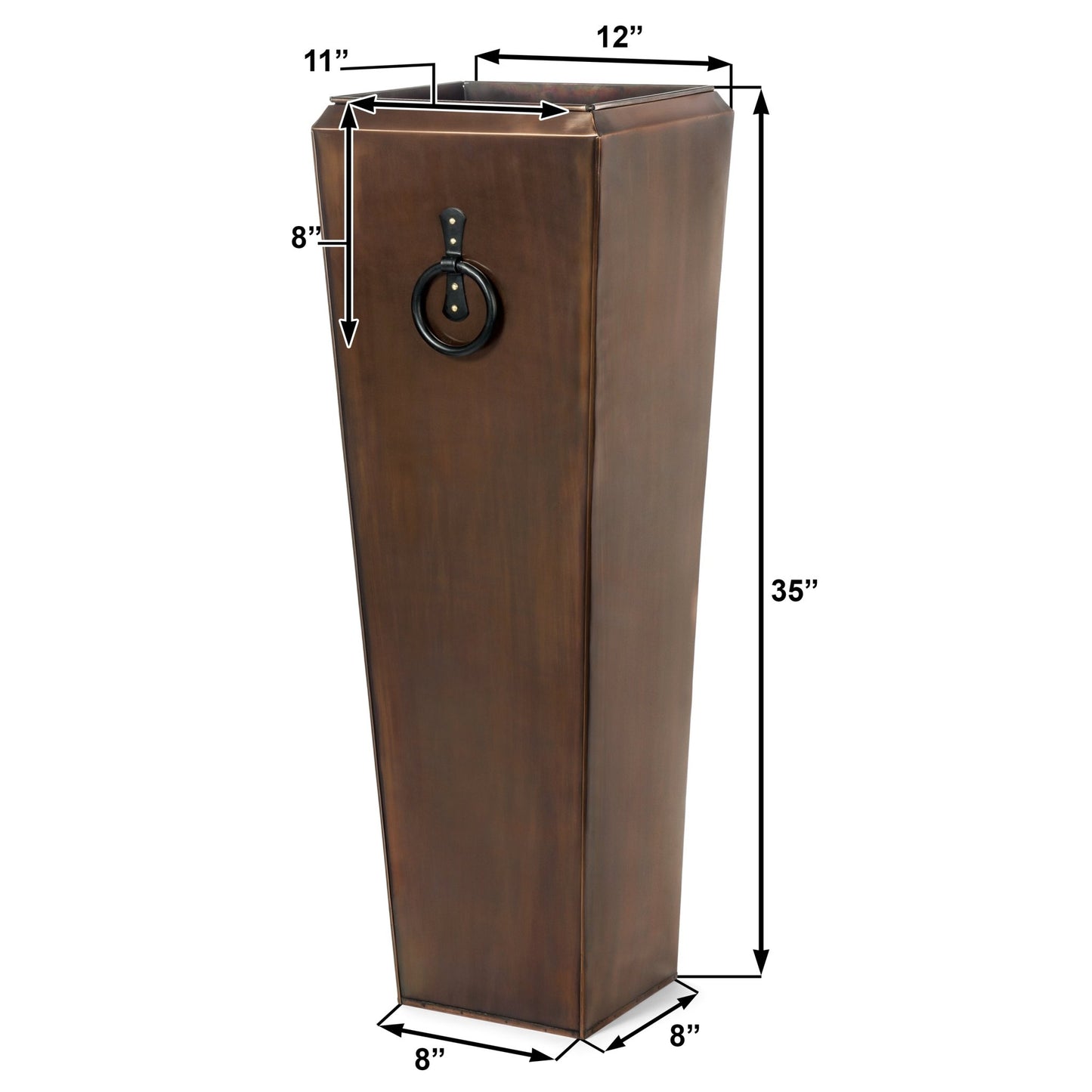 H Potter Planter Tall Copper Handmade Decorative Indoor Outdoor Garden Flower Container for Entryway Front Door Decor