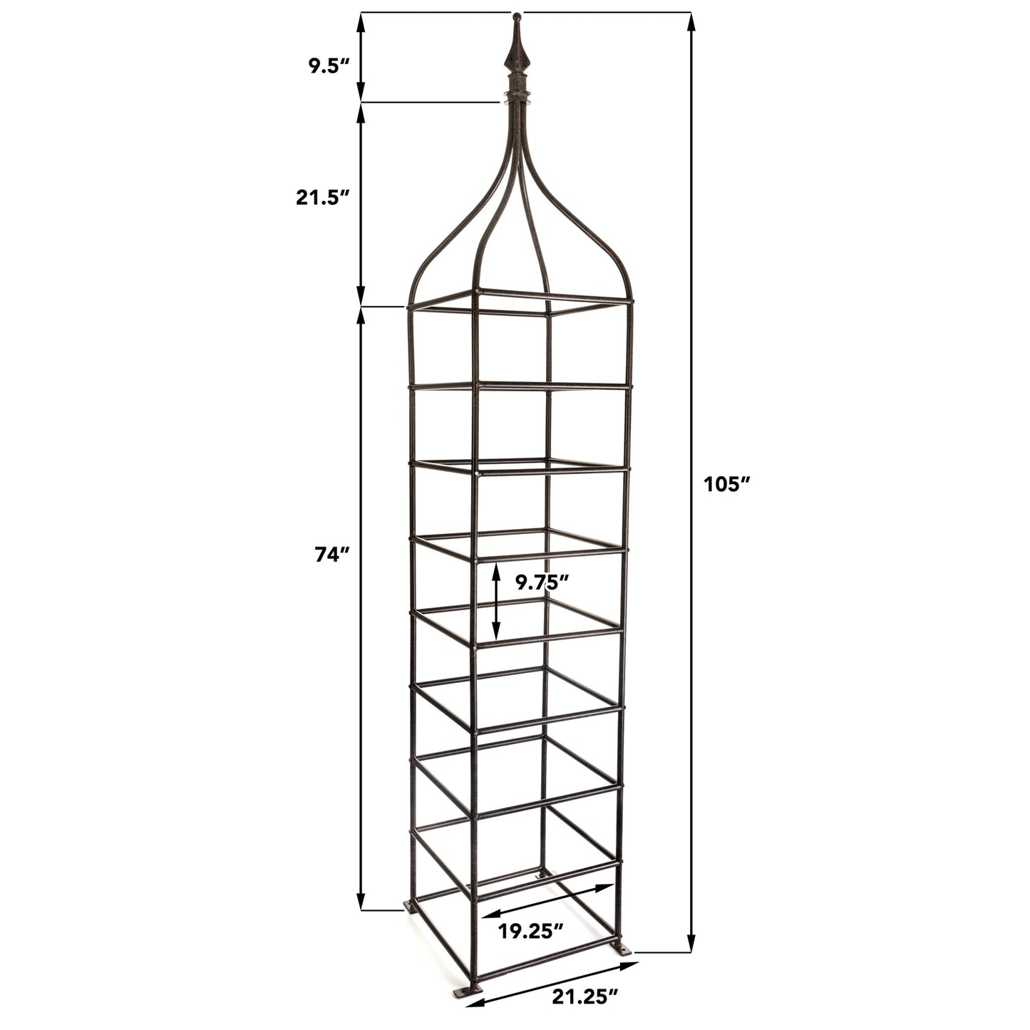 H Potter Metal Obelisk Garden Trellis for Climbing Plants Architectural Structure Backyard Landscaping