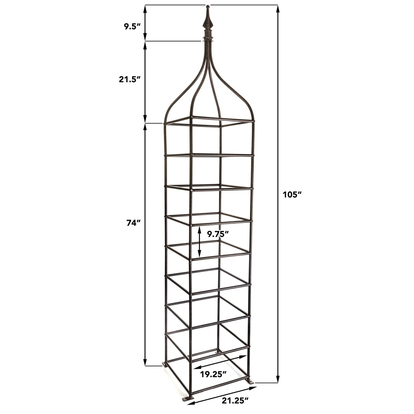 H Potter Metal Obelisk Garden Trellis for Climbing Plants Architectural Structure GAR667