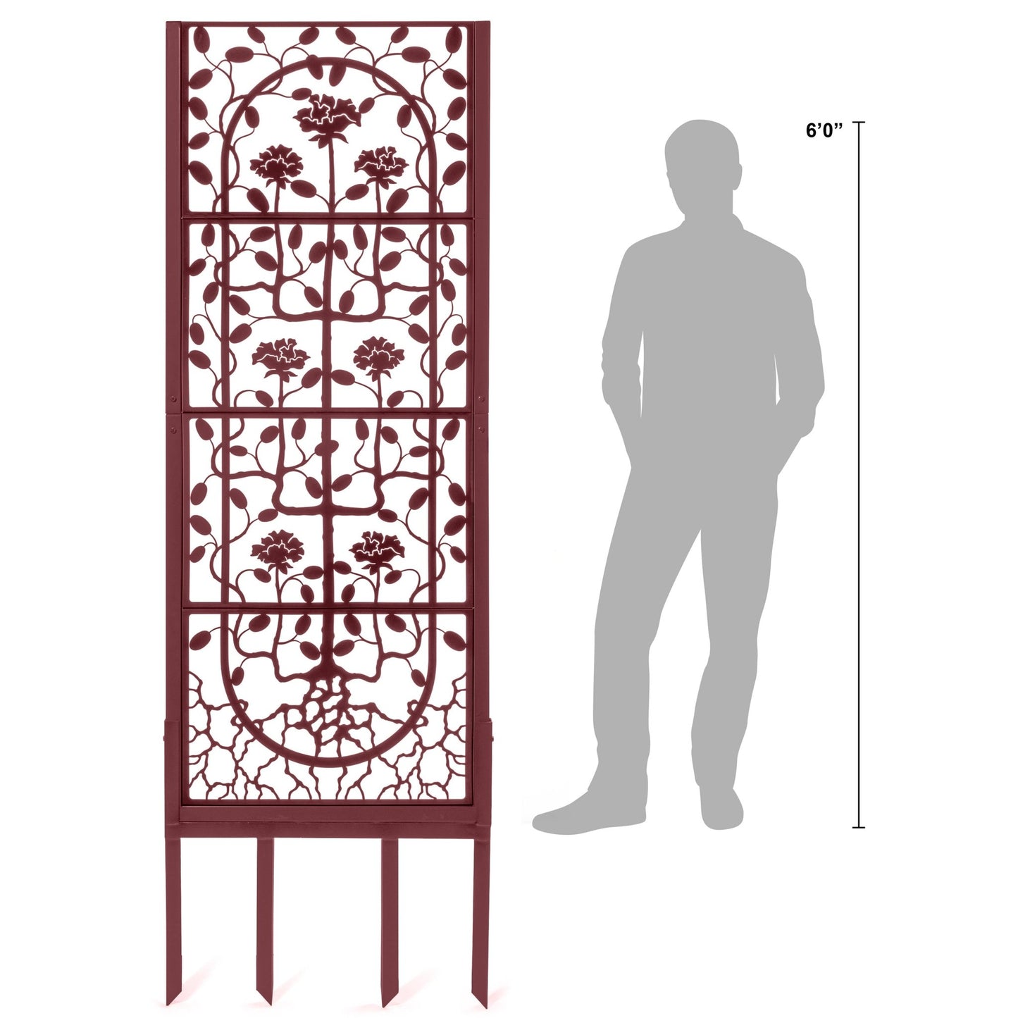 H Potter Garden Trellis Outdoor Privacy Screen for Climbing Plants Large Heavy Duty Metal Backyard Freestanding Ground Spikes