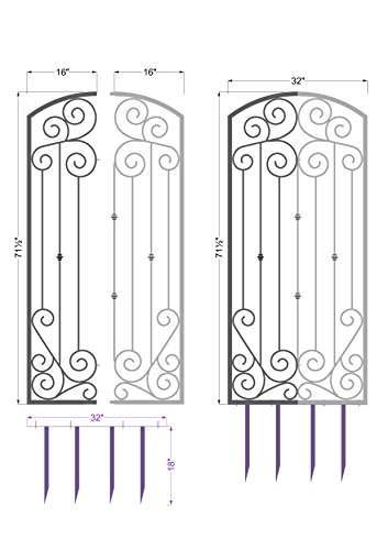 H Potter Trellis Garden Metal Iron Screen Yard Wall Art Wrought Iron Climbing Plants