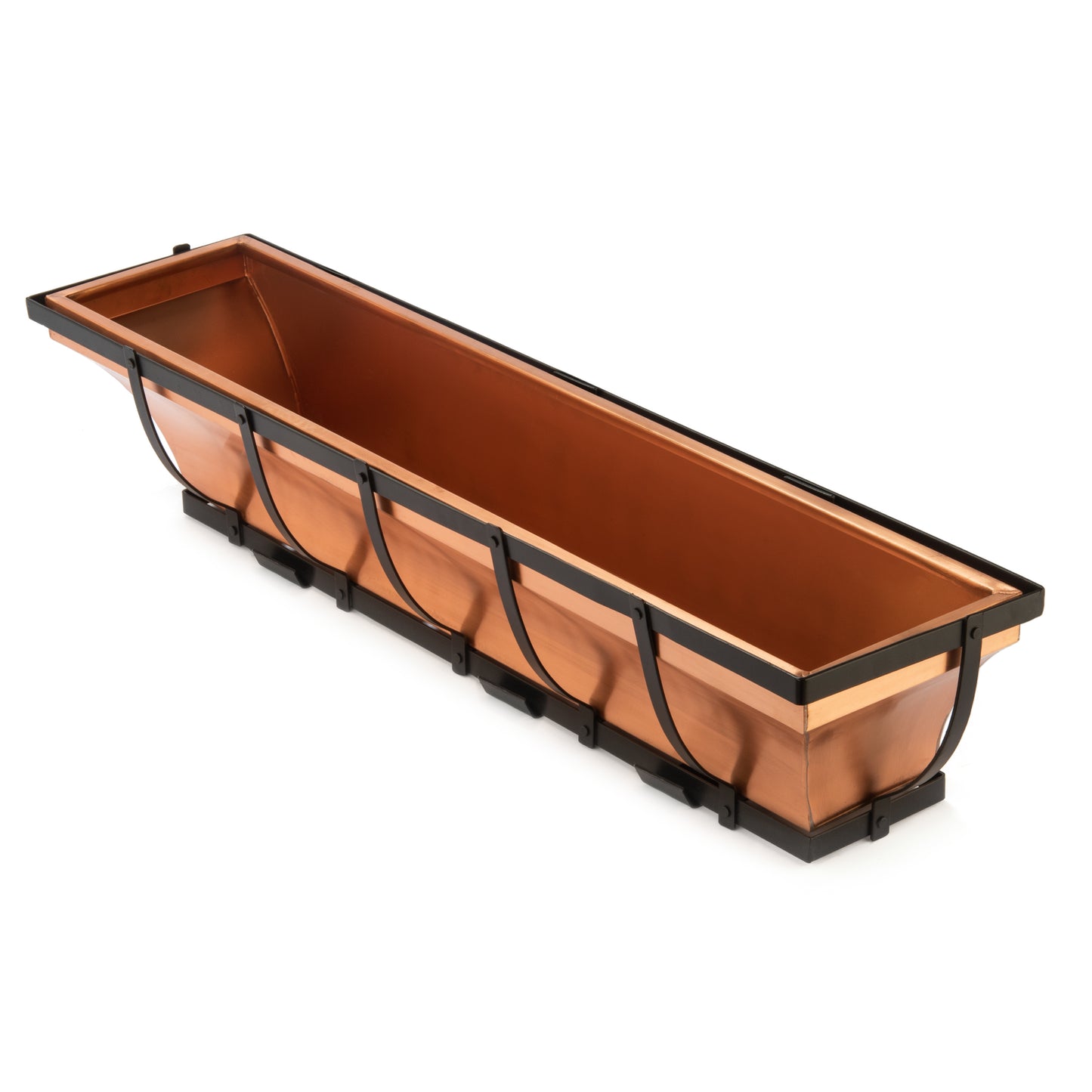 H Potter window box planter for deck railing 36 inch copper box