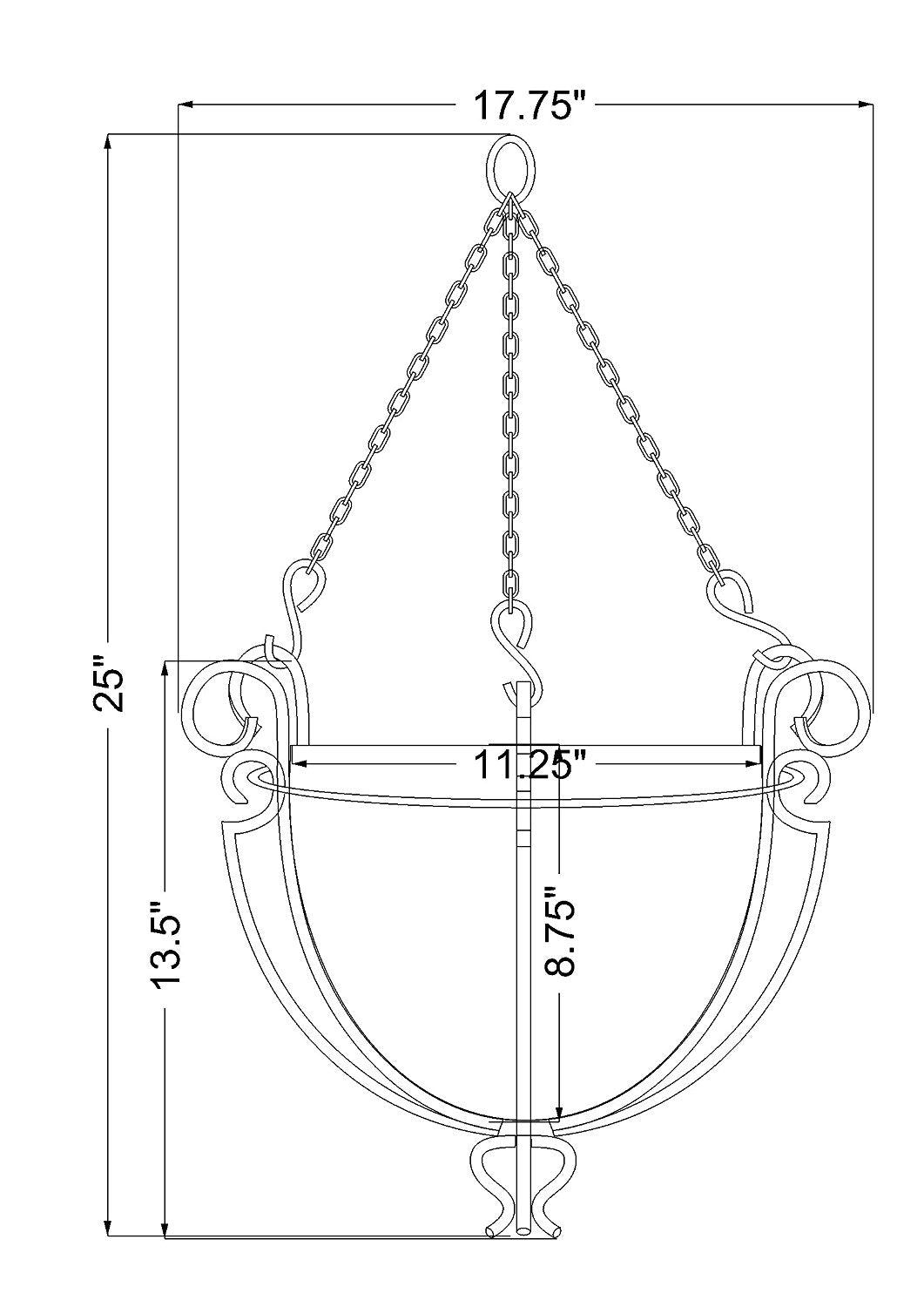 H Potter Hanging Planter Basket for Garden, Patio, Decks