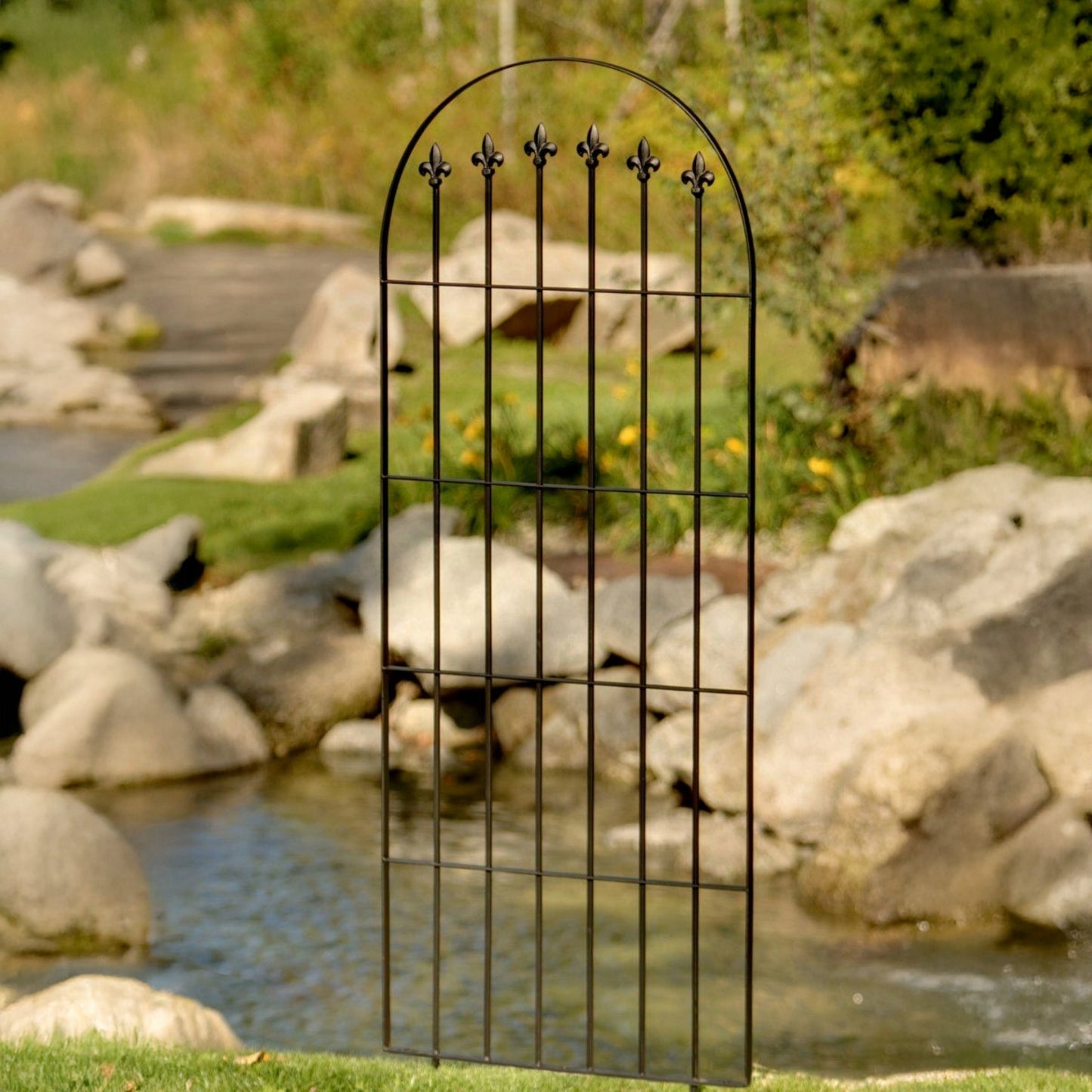 H Potter Iron Trellis with Black Powder-coated Finish