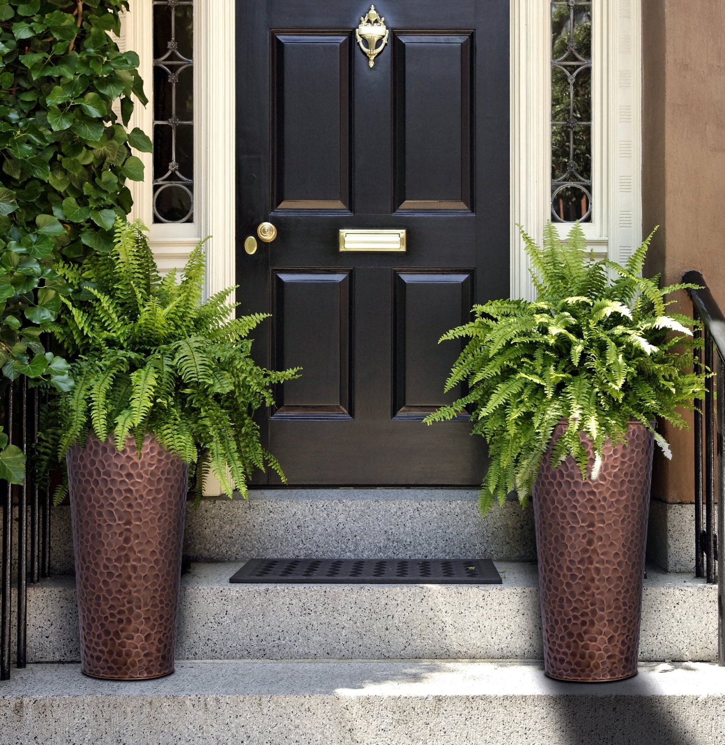 H Potter Planter Set of 2 Copper Handmade Decorative Indoor Outdoor Garden Flower Container for Entryway Front Door Decor