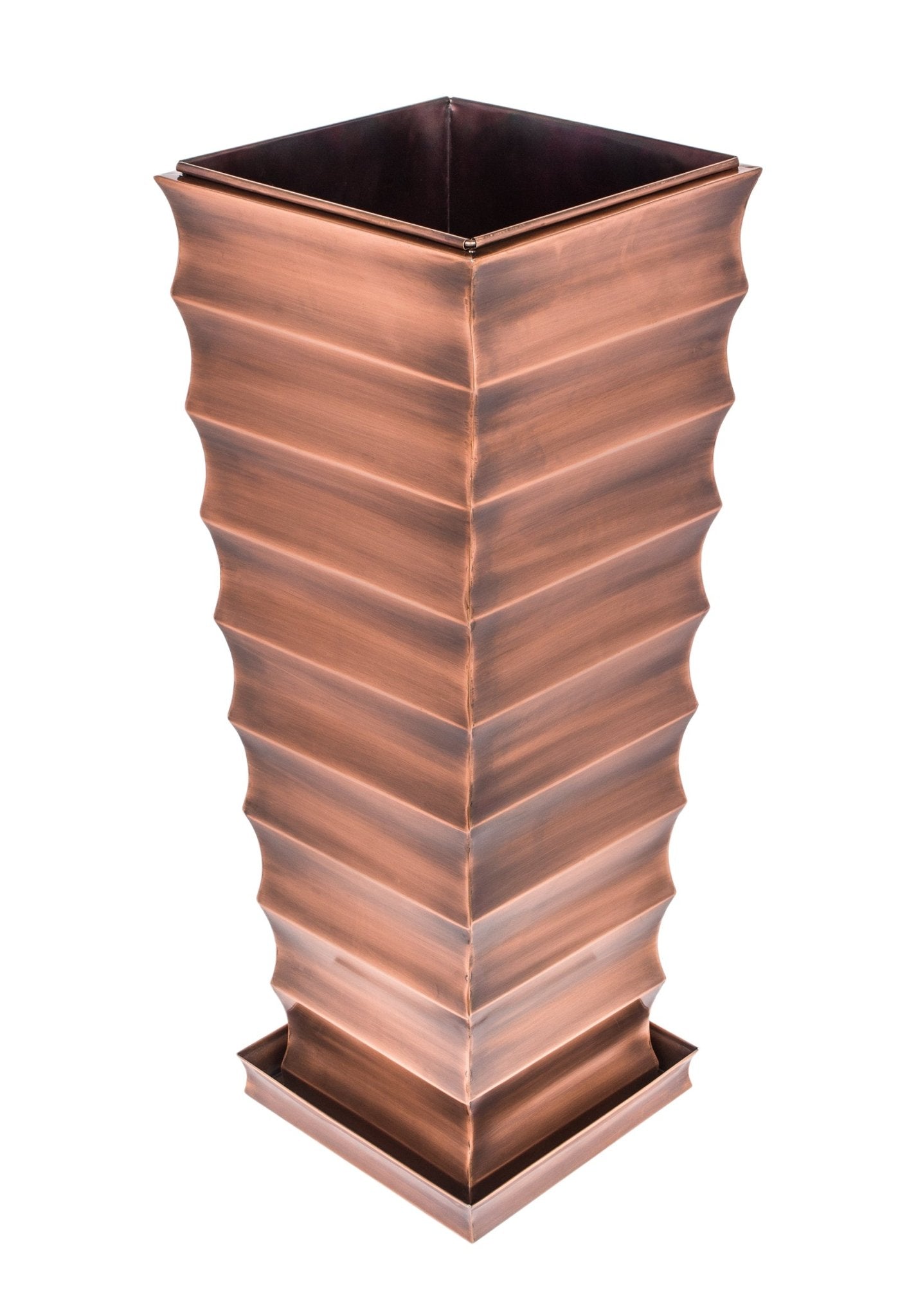 H Potter Planter Small Decorative Ribbed Indoor Outdoor Garden Flower Container for Entryway Front Door Decor