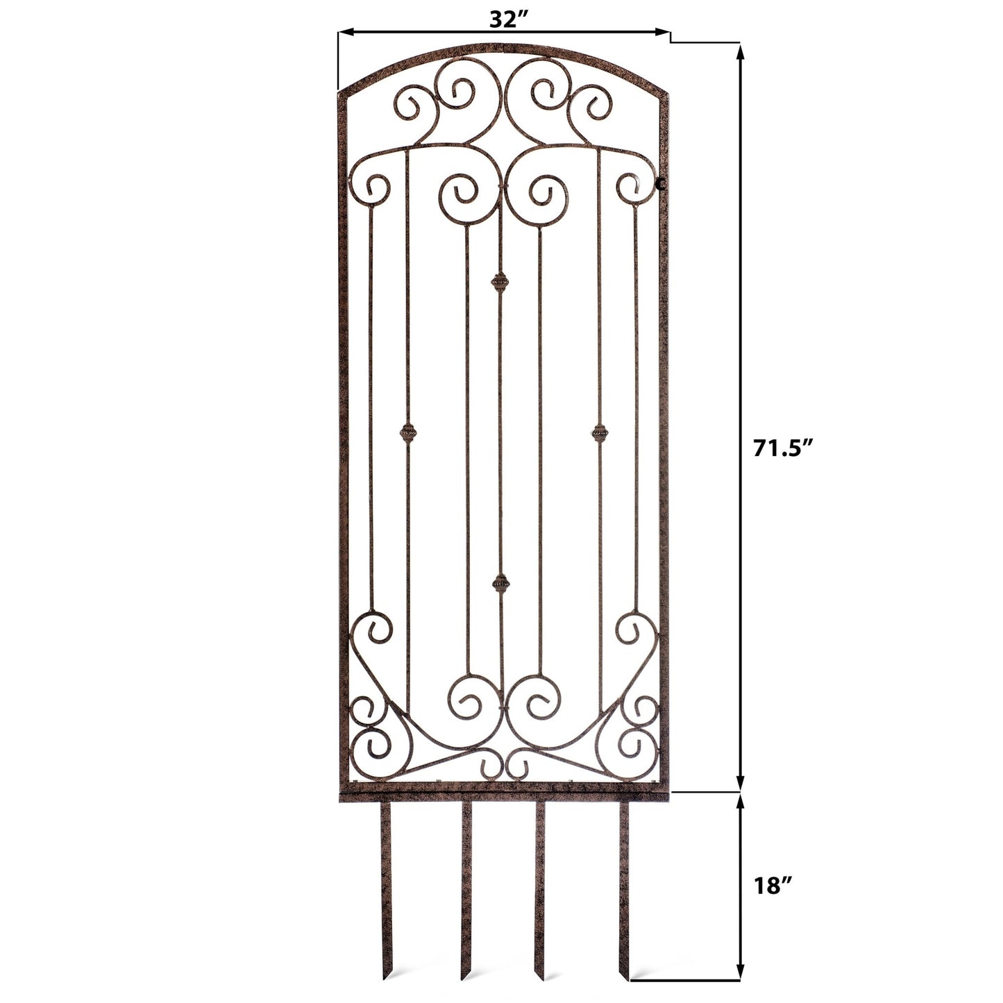 H Potter Large Garden Trellis Wrought Iron Metal Wall Screen with Wall Brackets GAR602W1