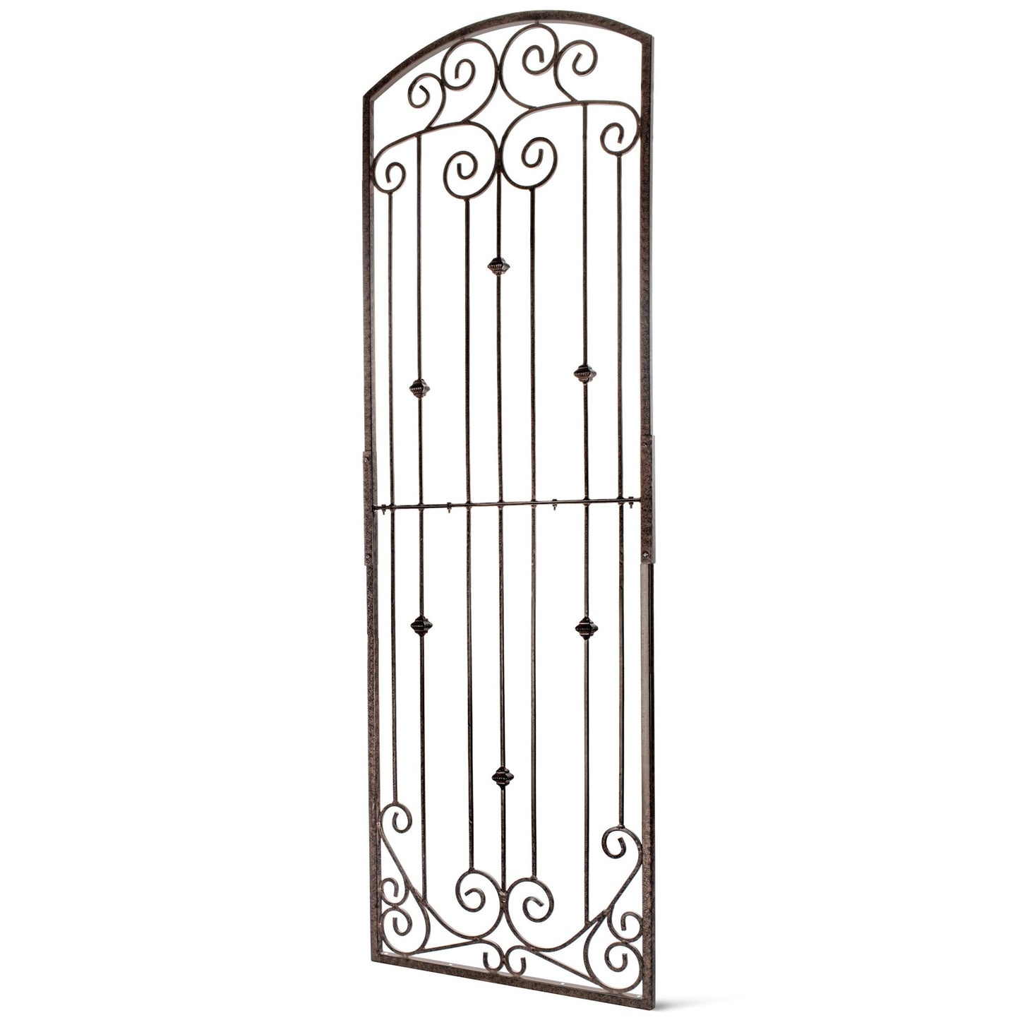 H Potter 8 Foot Wrought Iron Garden Trellis Metal Wall Screen Black