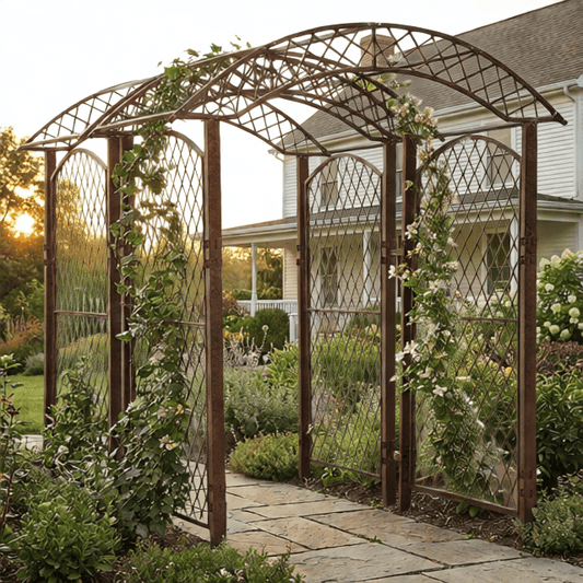 H Potter Large Iron Trellis Arbor Set of Two