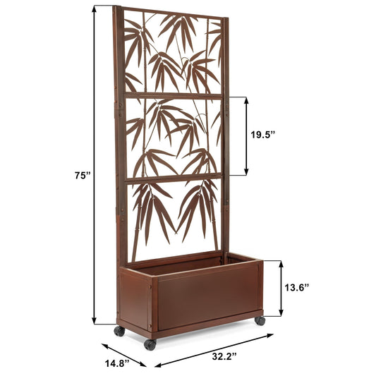 H Potter trellis planter dimensional drawing — overall height/width/depth shown for landscaping and patio planning