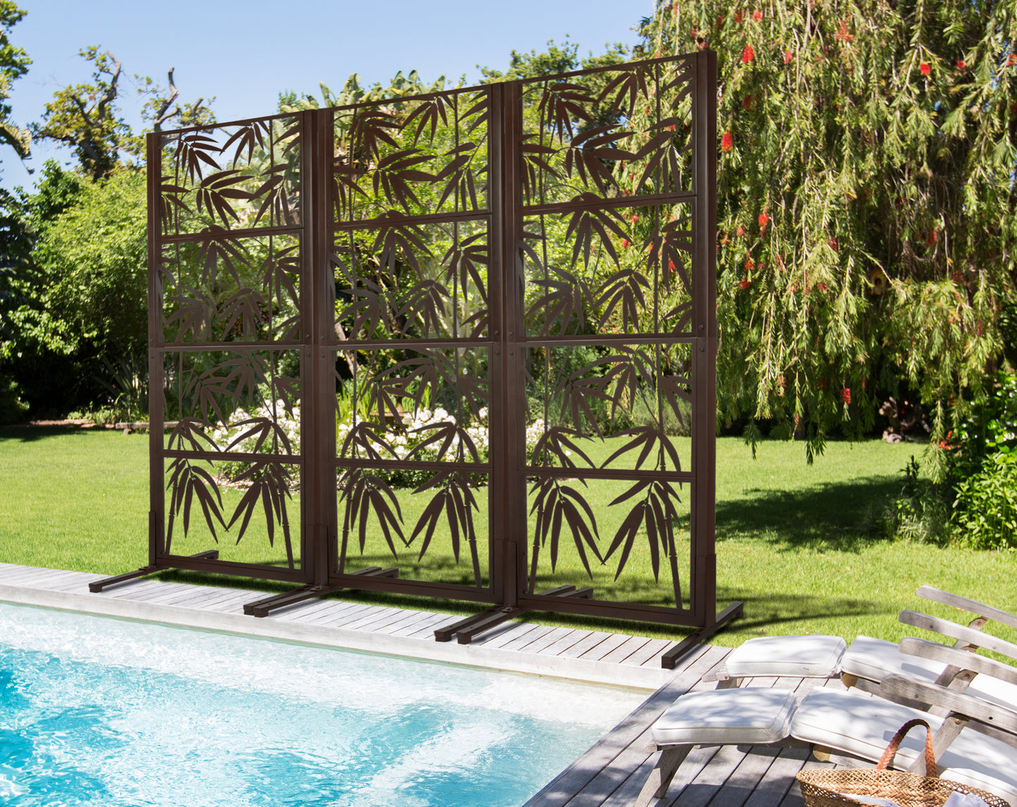 H Potter Rose Trellis Screen Privacy for Patio Deck Balcony