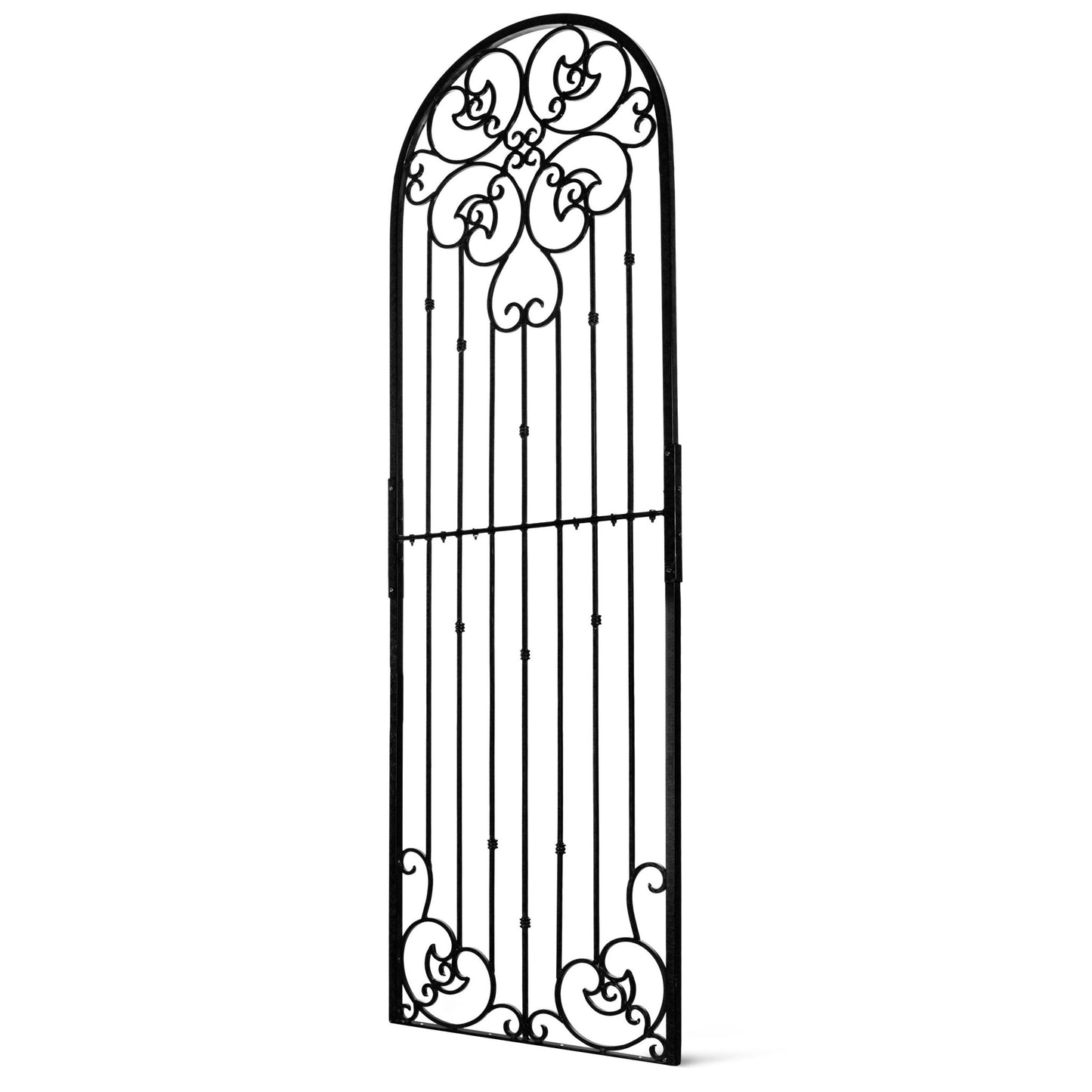 H Potter Wall Trellis 8 ft Black Wrought Iron Ornamental Metal with 4 Wall Brackets