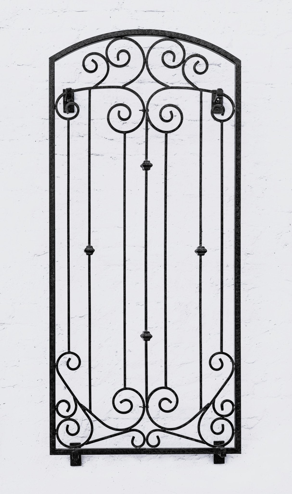 H Potter Large Garden Trellis Black Wrought Iron Metal Wall Screen with Wall Brackets GAR672W1