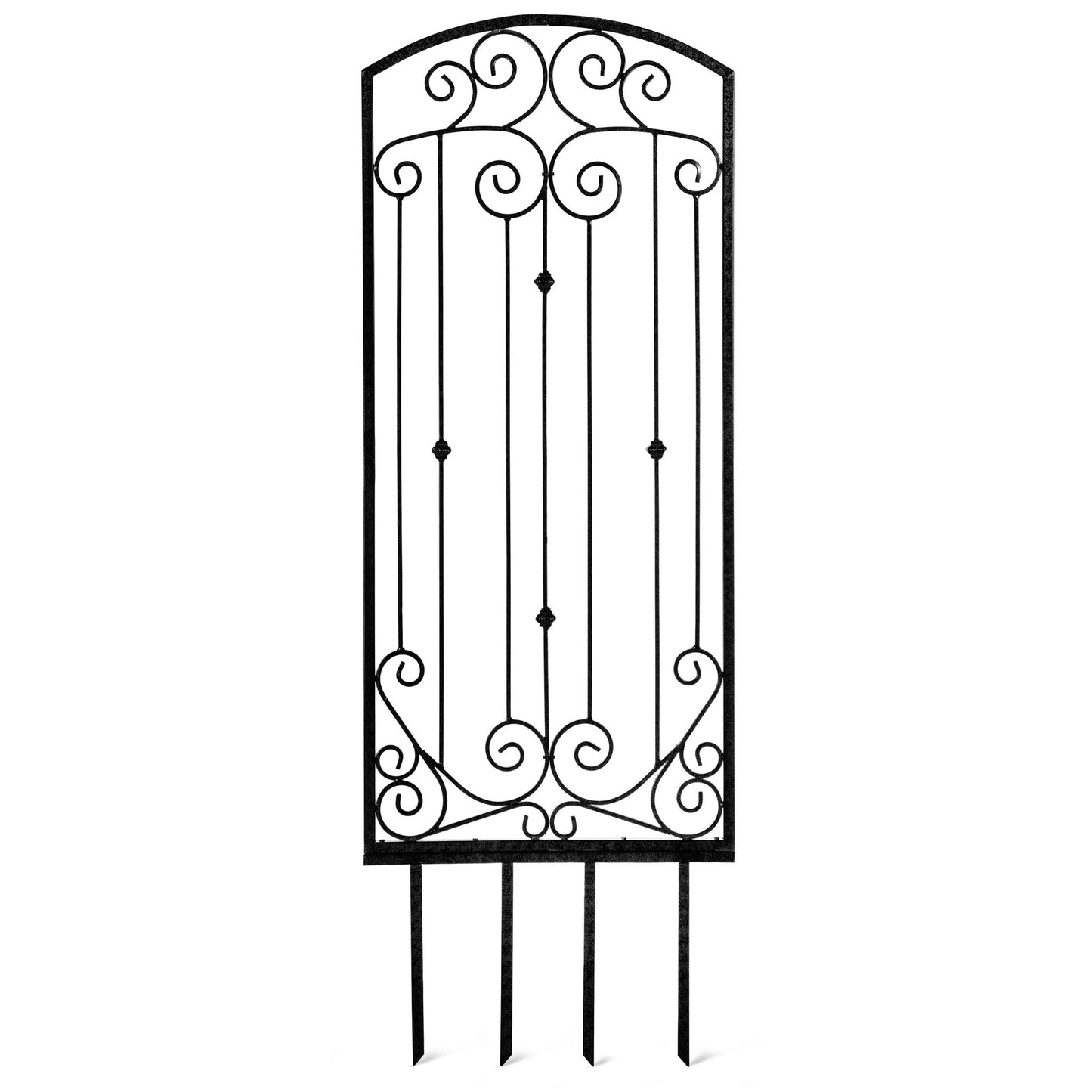 H Potter Large Garden Trellis Wrought Iron Metal Wall Screen Black