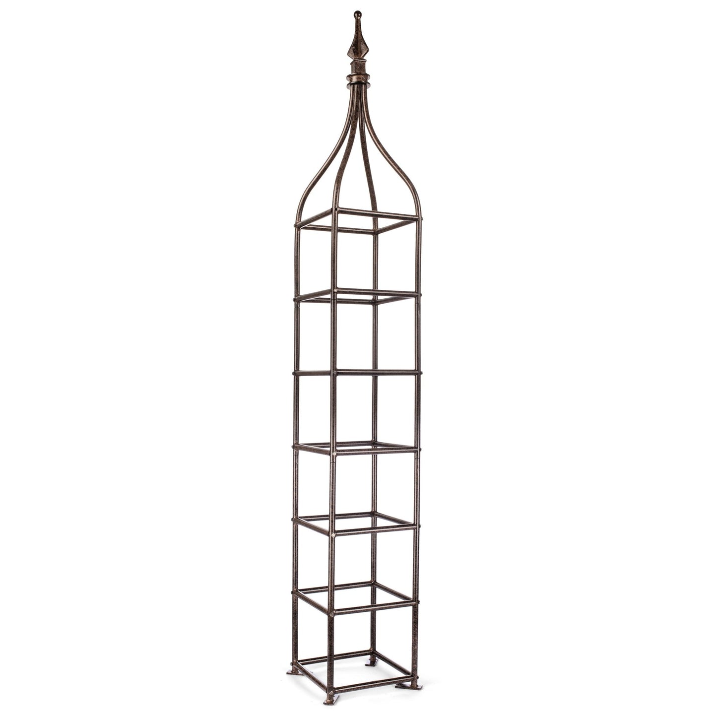 H Potter Garden Obelisk Trellis for Climbing Plants 6 Foot Metal Landscape Structure Wrought Iron Clematis Backyard Yard Art
