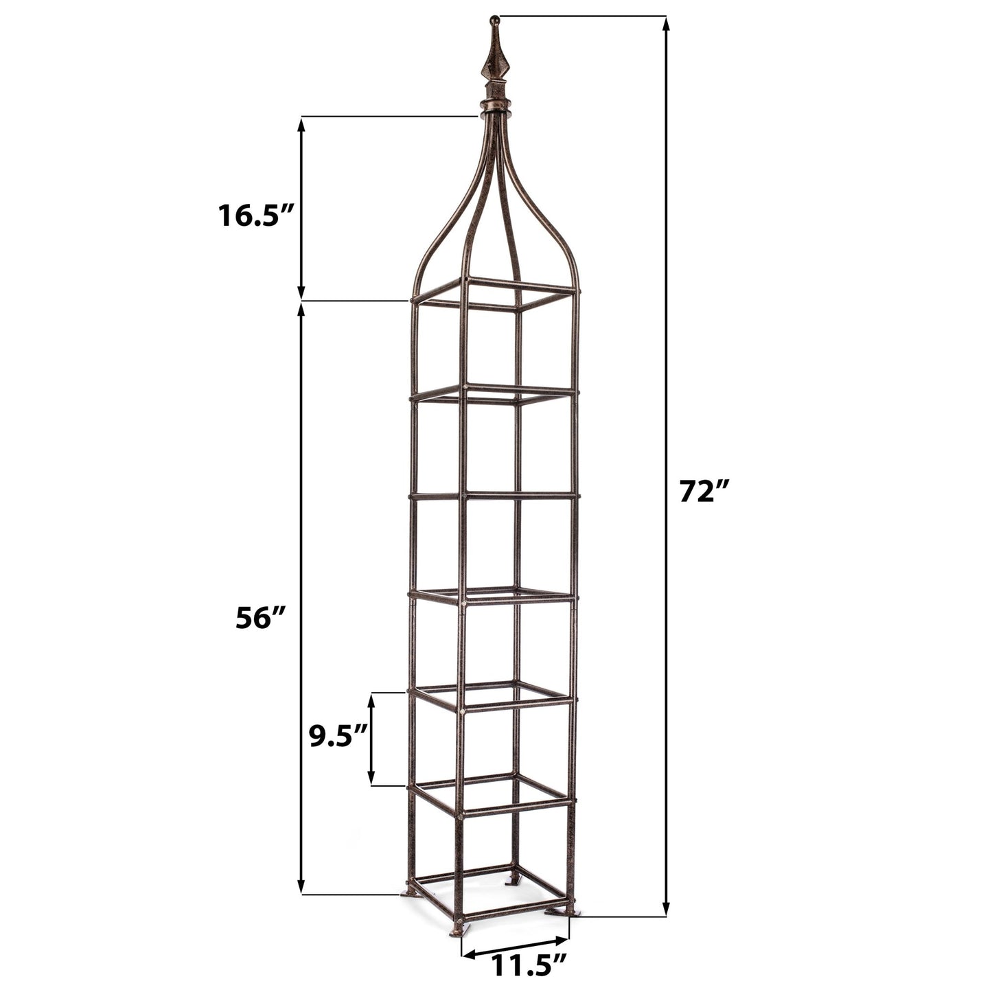H Potter Garden Obelisk Trellis for Climbing Plants 6 Foot Metal Landscape Structure Wrought Iron Clematis Backyard Yard Art