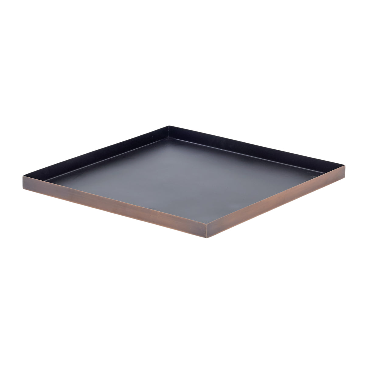 H Potter Ashbury 20" Square Antique Copper Planter with Drip Tray