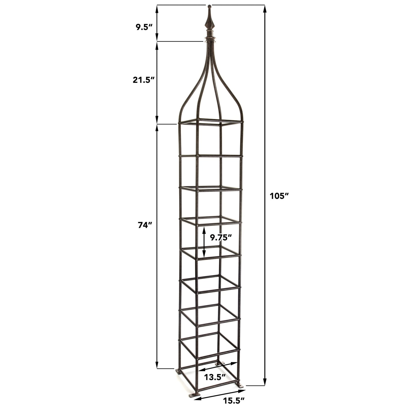 H Potter Metal Obelisk Garden Trellis for Climbing Plants Architectural Structure Backyard Landscaping
