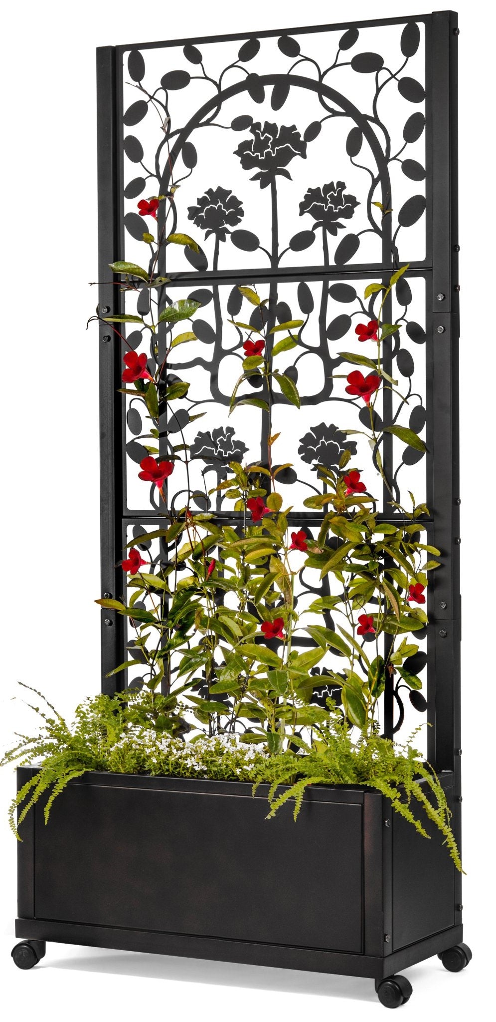 H Potter Rose Trellis Planter Privacy Screen in Black