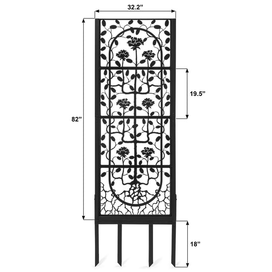 H Potter Garden Trellis - Black Finish - Outdoor Privacy Screen for Climbing Plants Backyard Landscape Architectural Yard Art