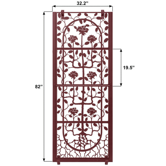 H Potter Rose Pattern Wall Trellis Privacy Screen for Climbing Plants