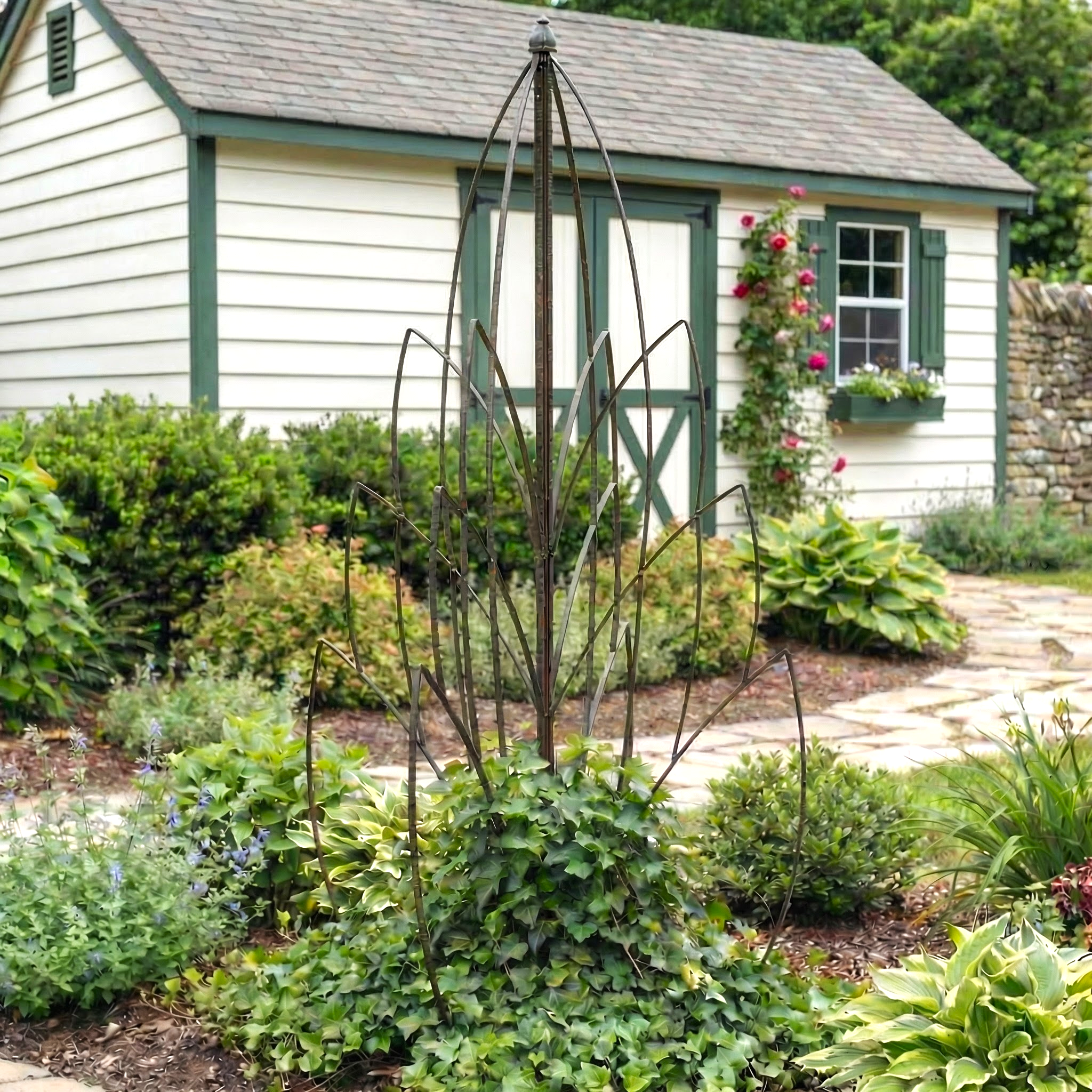 oxford planter trellis Lotus Bud Garden Trellis Metal Yard Art H Potter for Plants