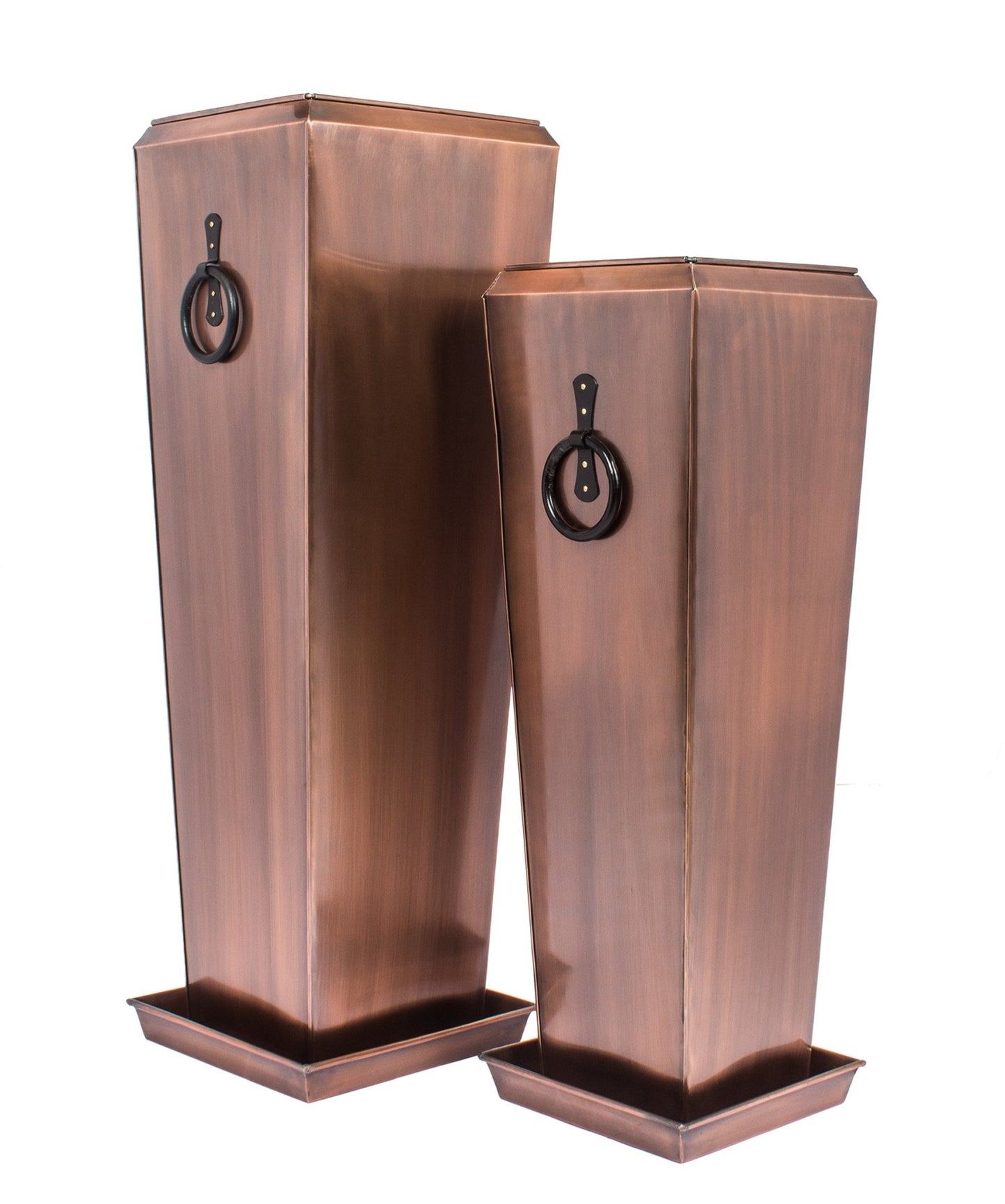 H Potter Planters Tall Outdoor Indoor Antique Copper - Set of 2 - Flower Container modern chic backyard display