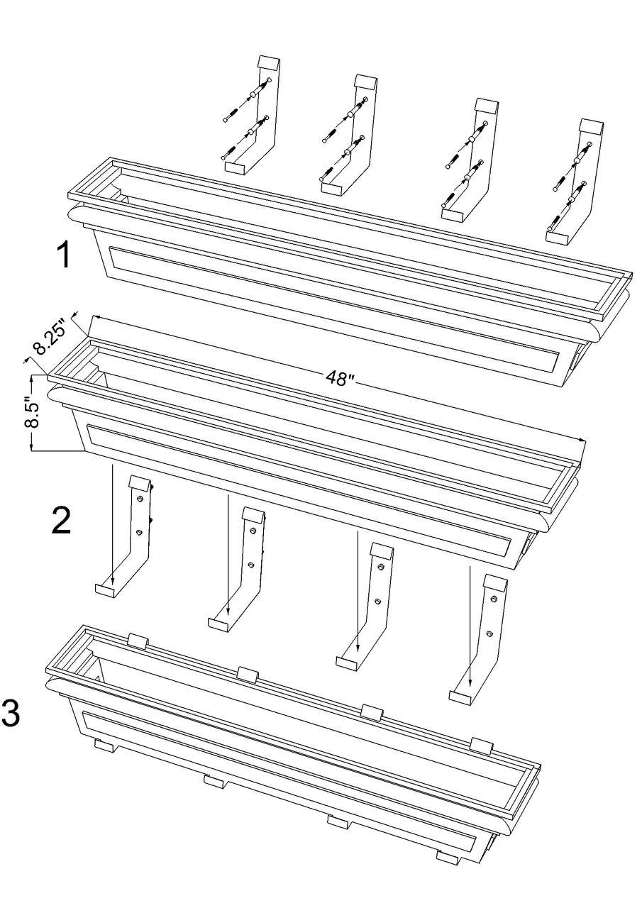 H Potter Williamsburg Window Box 48 inch