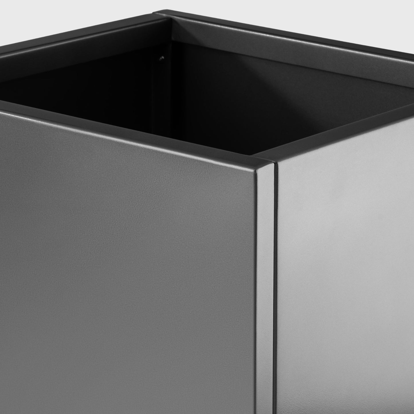 h potter gray planter angle close up view