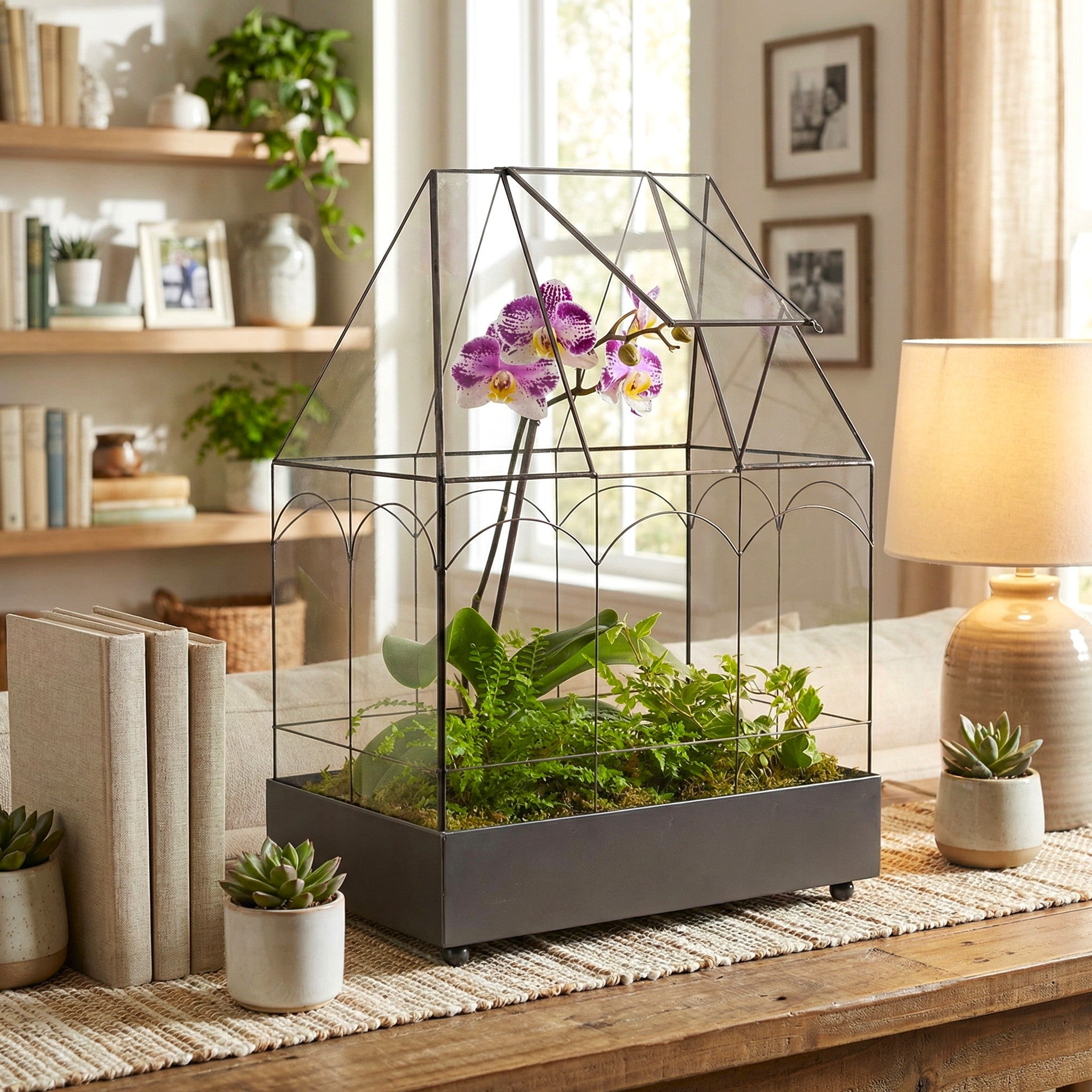 tabletop terrarium indoor garden planter H Potter Estate Glass Terrarium Wardian – Indoor Garden