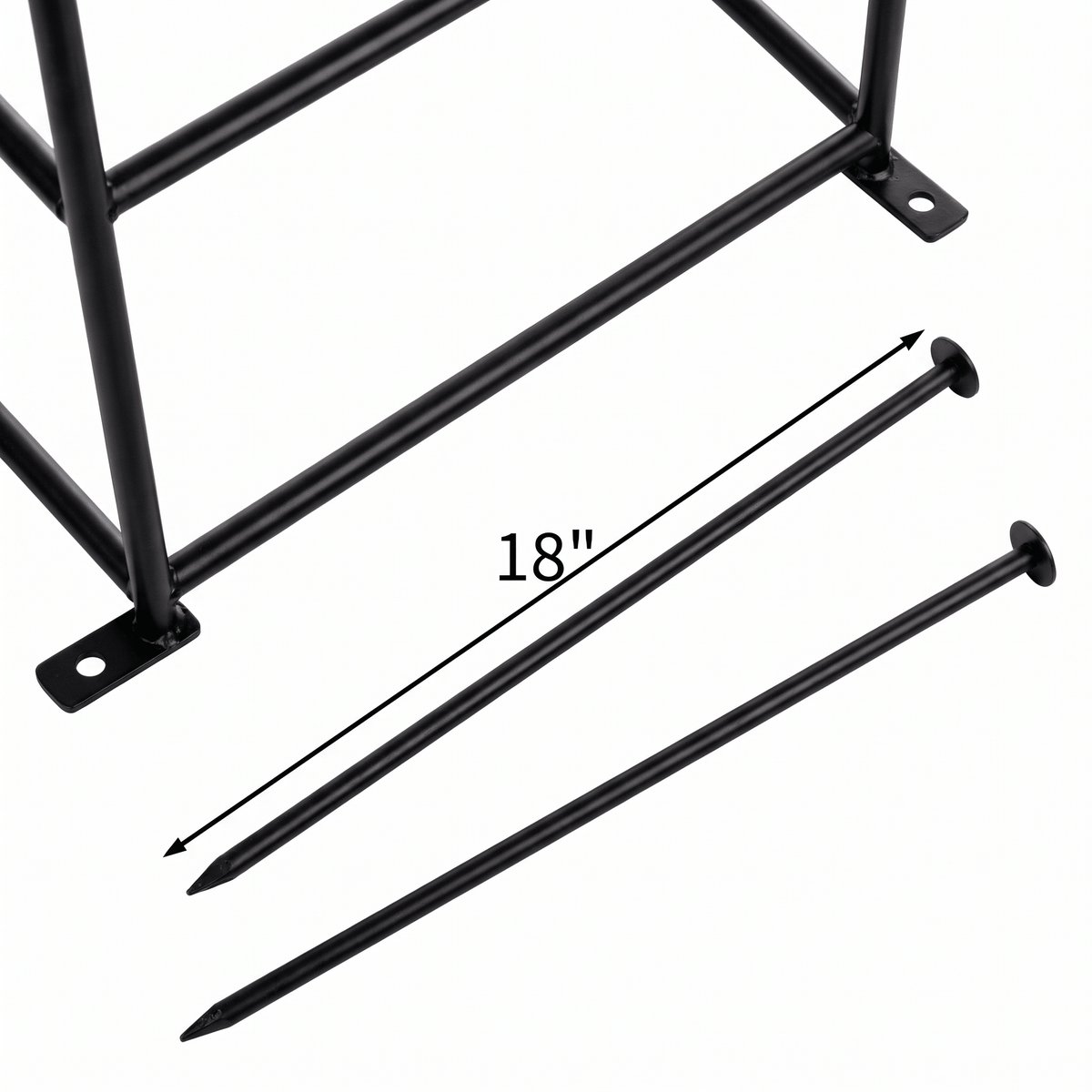 H Potter Clairmont black iron garden obelisk trellis with 18-inch ground stakes