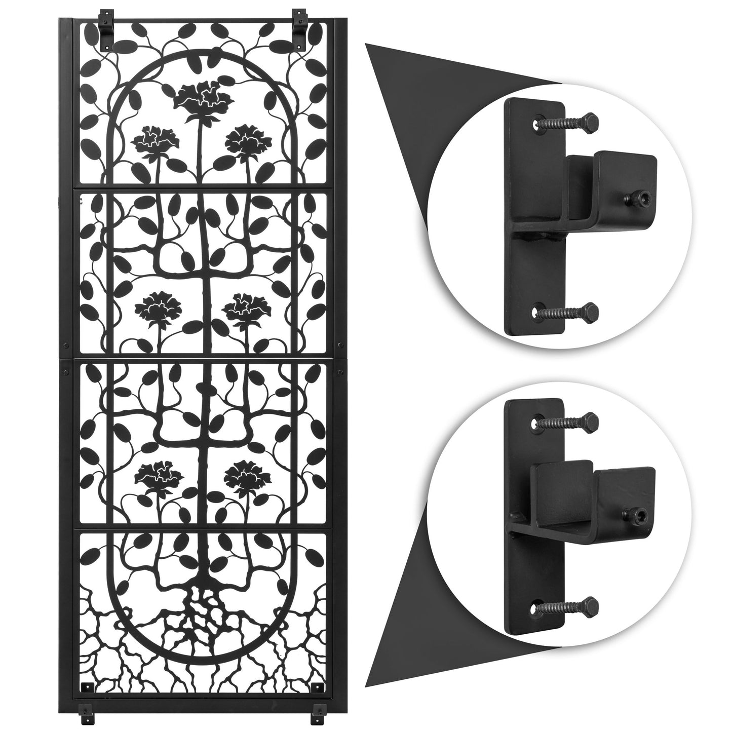 H Potter Wall Trellis Black Finish Outdoor Indoor Metal Art Panel With Mounting Brackets Backyard Landscape Architectural