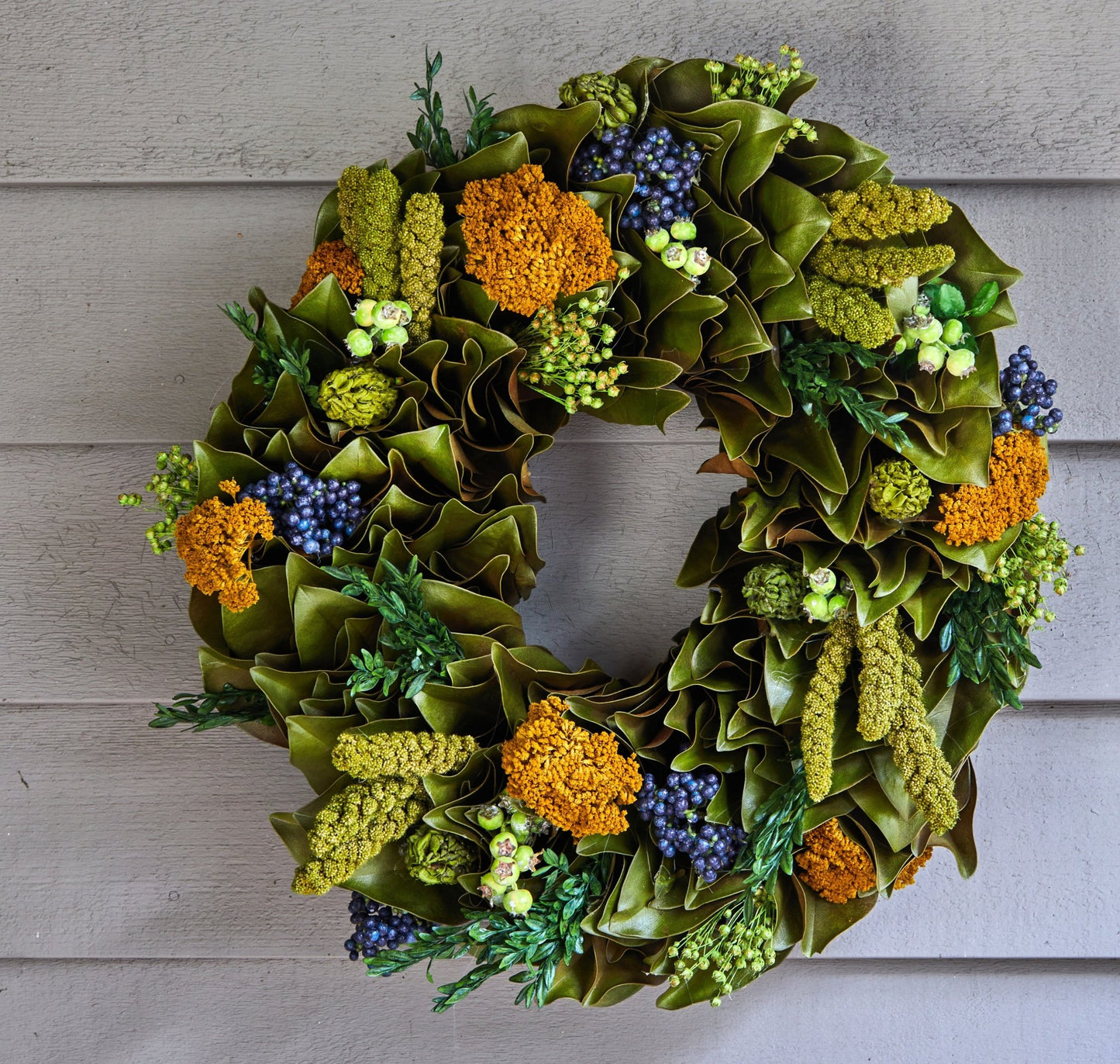H Potter Golden Meadow Dried Wreath – Spring Botanical Wreath
