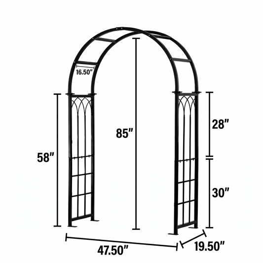 Dimensional image of H Potter arbor gothic style on white