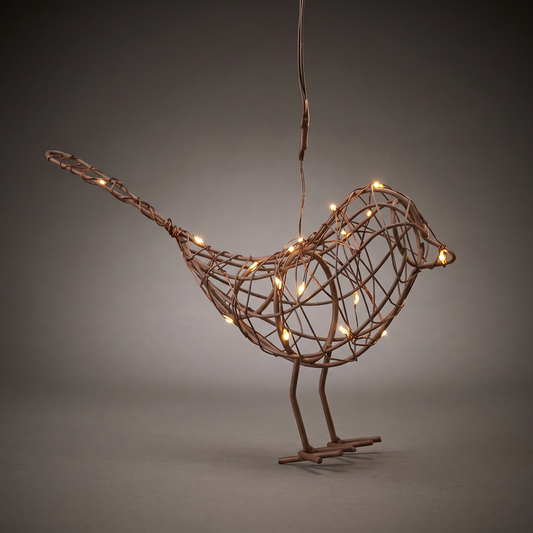 h potter metal led lit hanging sparrow