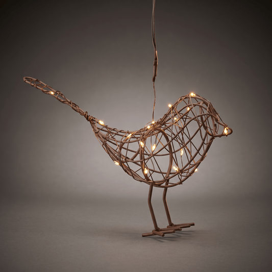 h potter metal led lit hanging sparrow