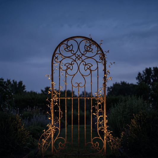 H Potter Legacy Freestanding Trellis – 6 Ft Tall Iron Garden Screen - Charcoal Brown