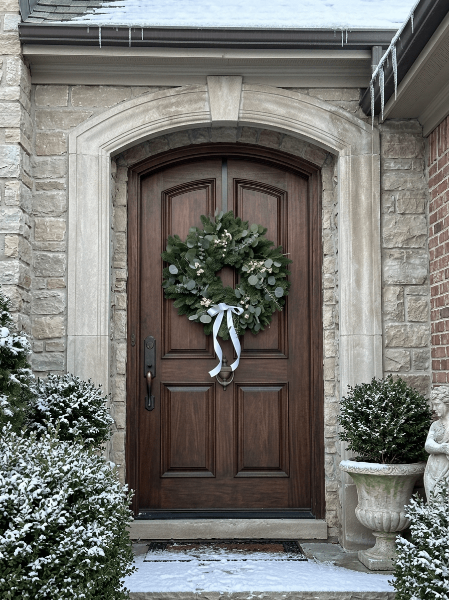 H Potter Pearl and Pine Fresh Christmas Wreath – Noble Fir & Eucalyptus