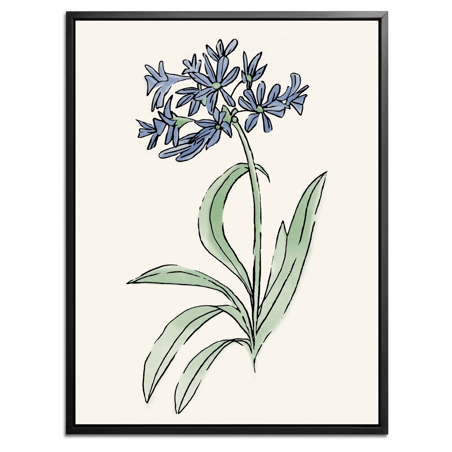 Blue Flower Botanical Fine Art Print by H Potter