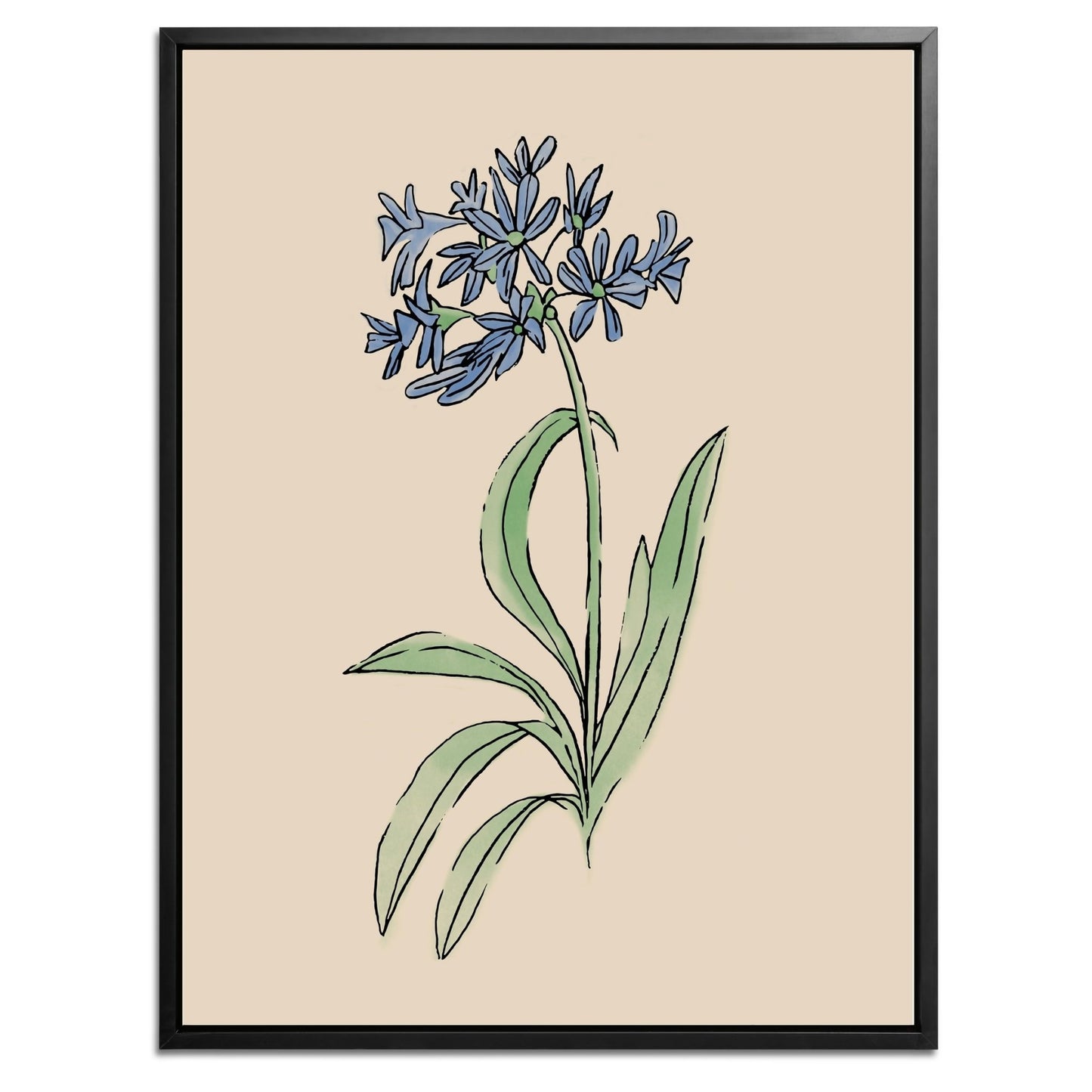 Blue Flower Botanical Fine Art Print by H Potter