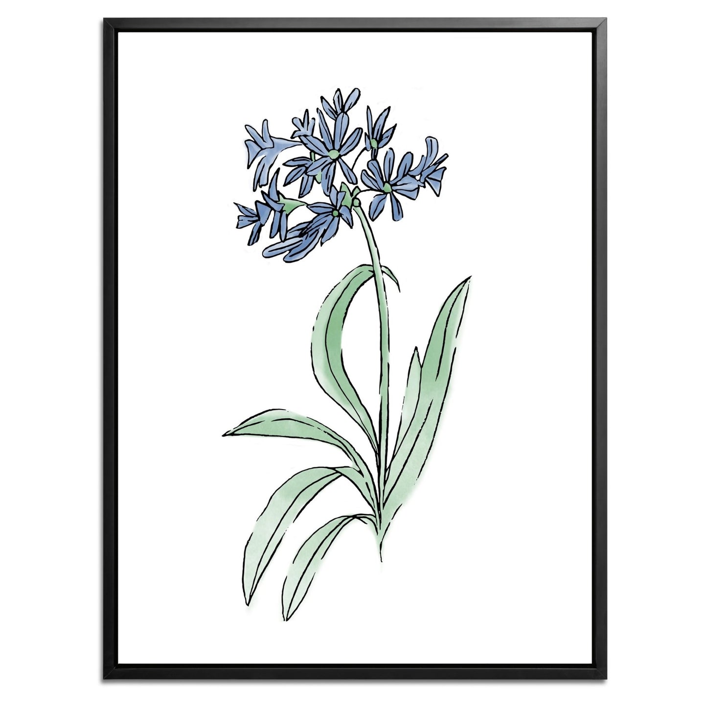 Blue Flower Botanical Fine Art Print by H Potter