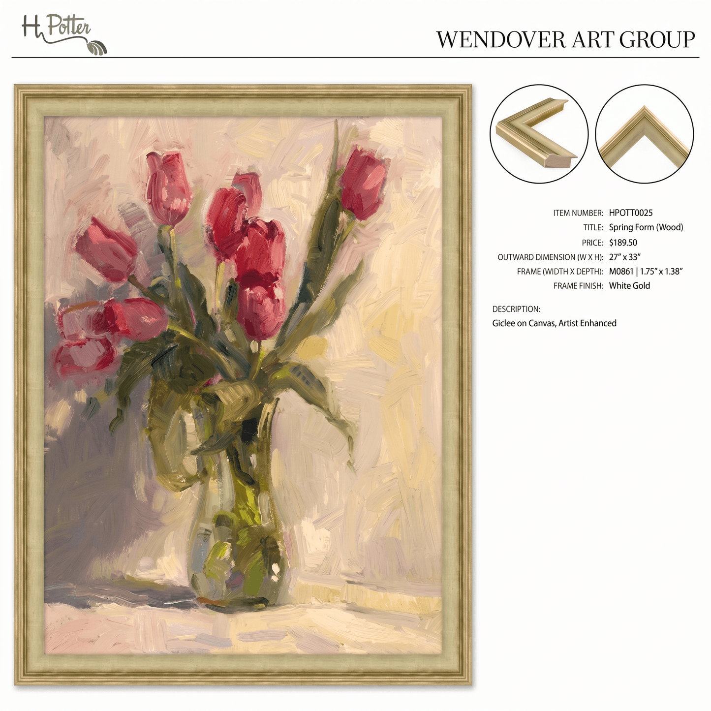 H Potter Spring Form Canvas Wall Art