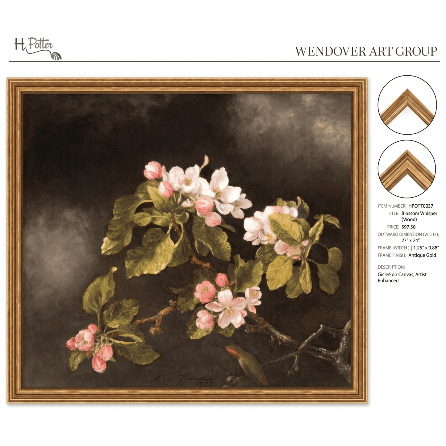 H Potter Blossom Whisper Canvas Wall Art