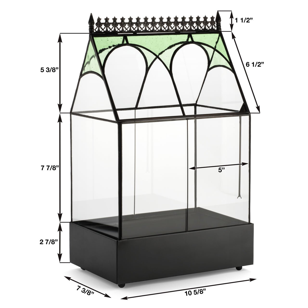 H Potter Wardian Case Terrarium Planter Container Glass Glasshouse Green Accent Glass Indoor Garden Greenhouse Orchids Moss