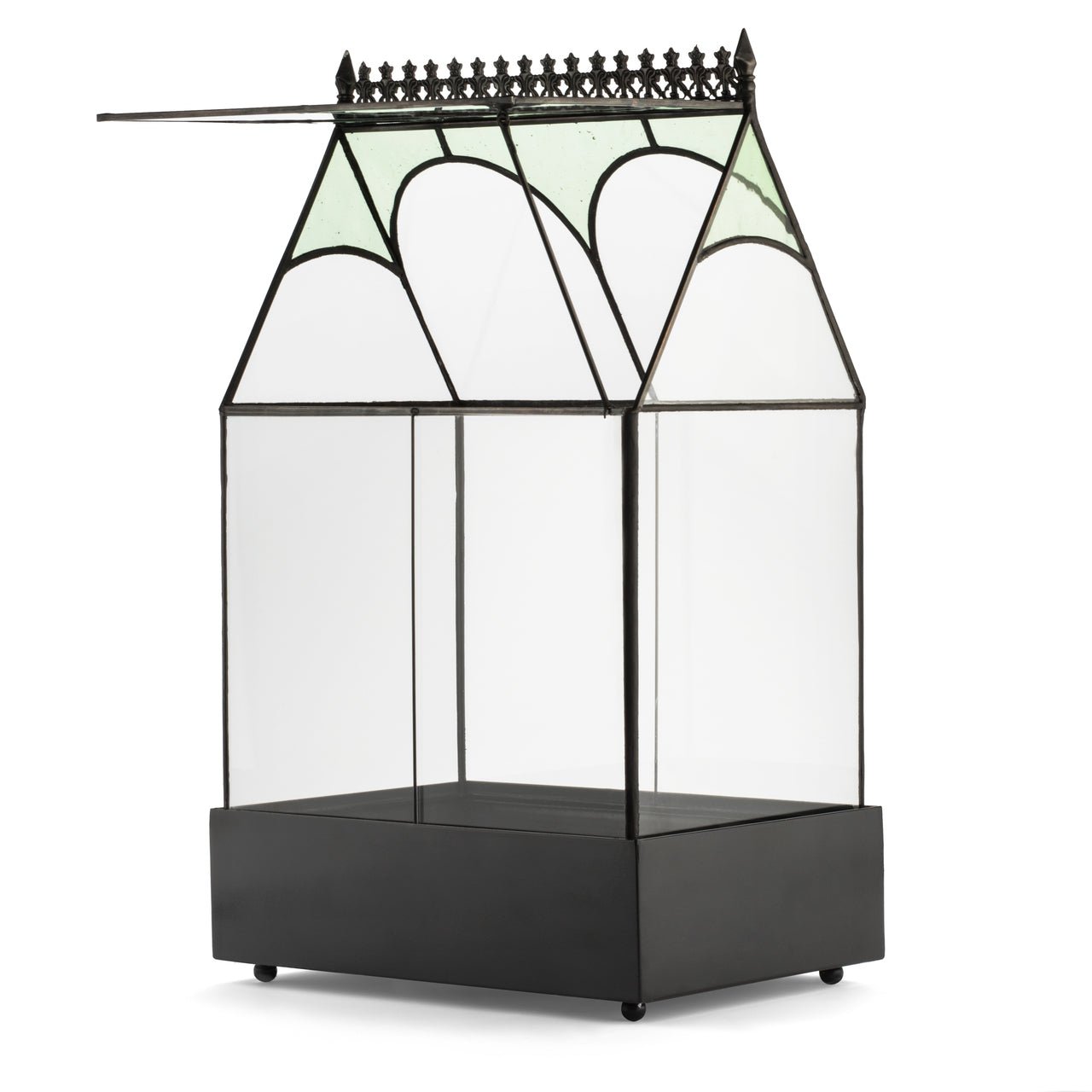 H Potter Wardian Case Terrarium Planter Container Glass Glasshouse Green Accent Glass Indoor Garden Greenhouse Orchids Moss